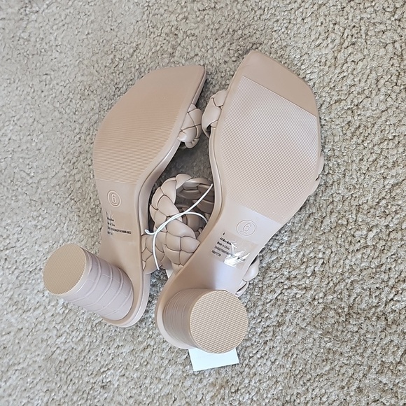 Women's Basil Mule Heels - a New Day Braided Strap Tan Size 6 - Picture 6 of 6